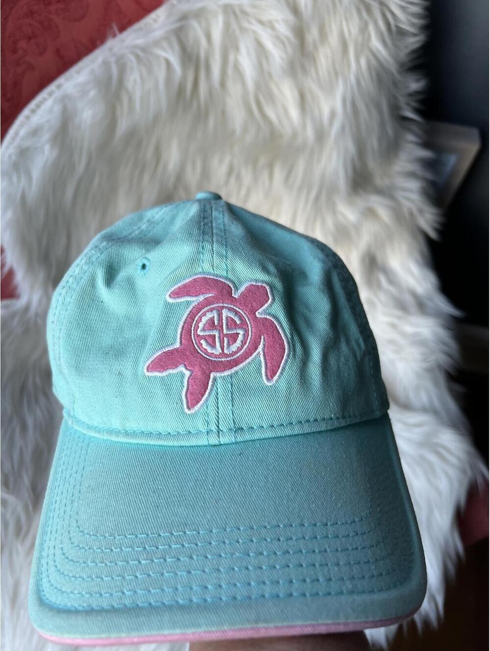 Simply Southern Turtle Cap - Mint Green with Pink Embroidery